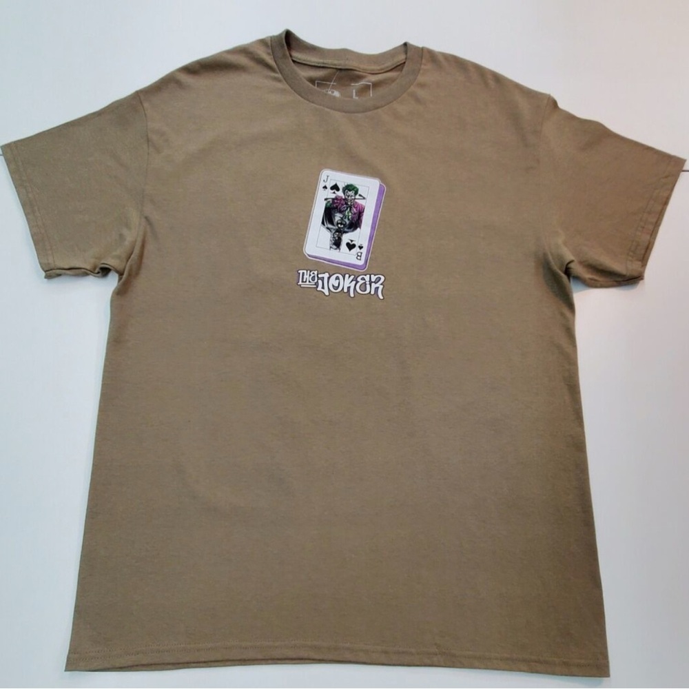 The Joker Batman Spade T-Shirt Large DC Comics NWOT Size Large Light brown